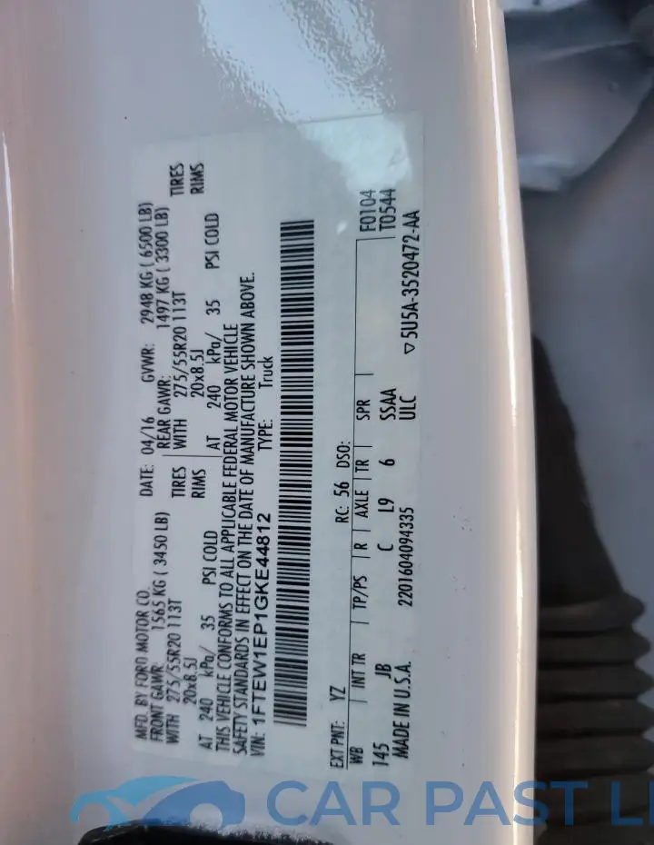 1FTEW1EP1GKE44812# 12