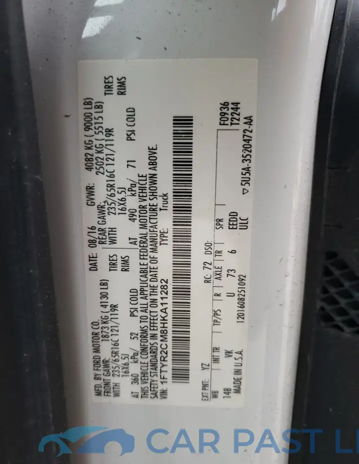1FTYR2CM8HKA11282# 13