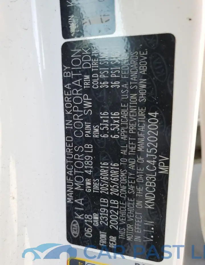 KNDCB3LC4J5202004# 13