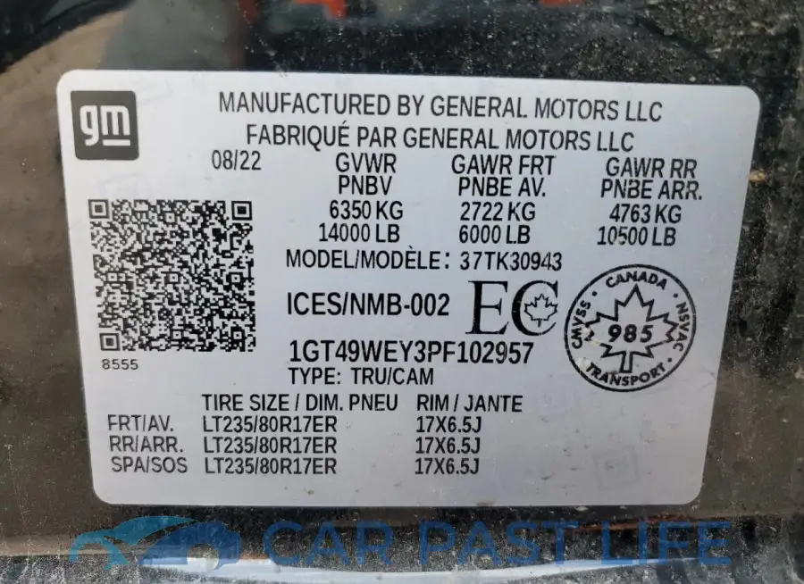 1GT49WEY3PF102957# 12