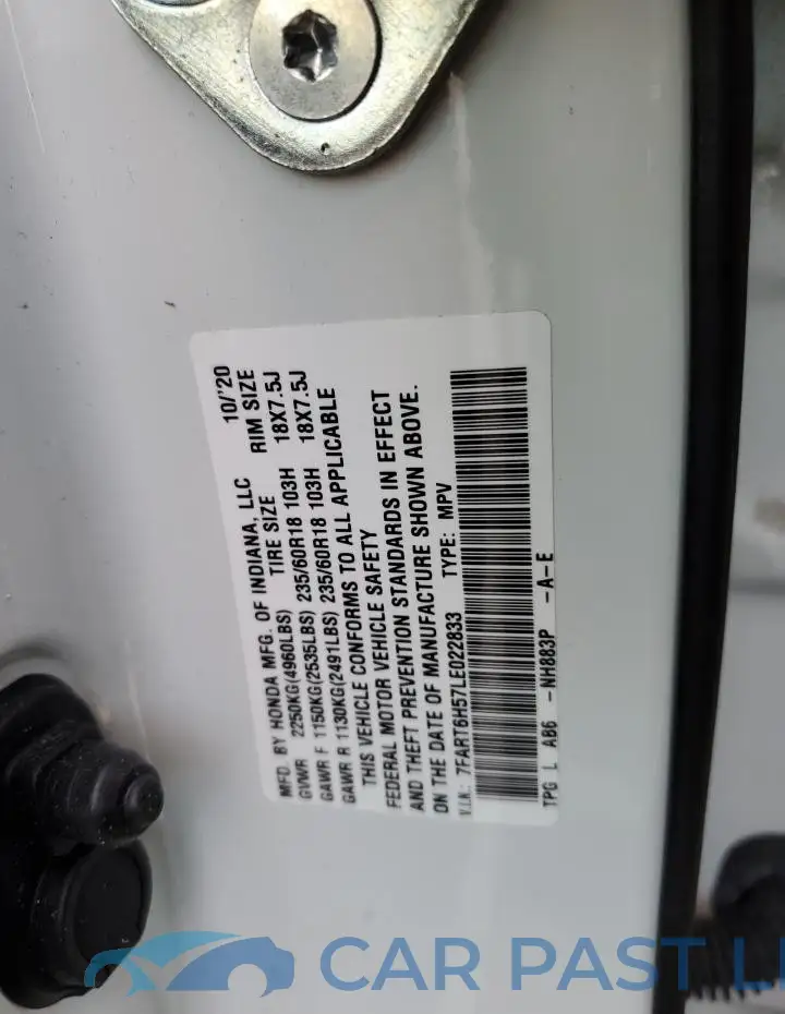 7FART6H57LE022833# 13