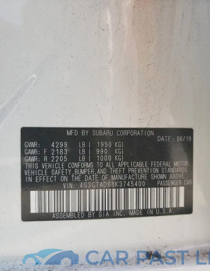 4S3GTAD68K3745400# 13