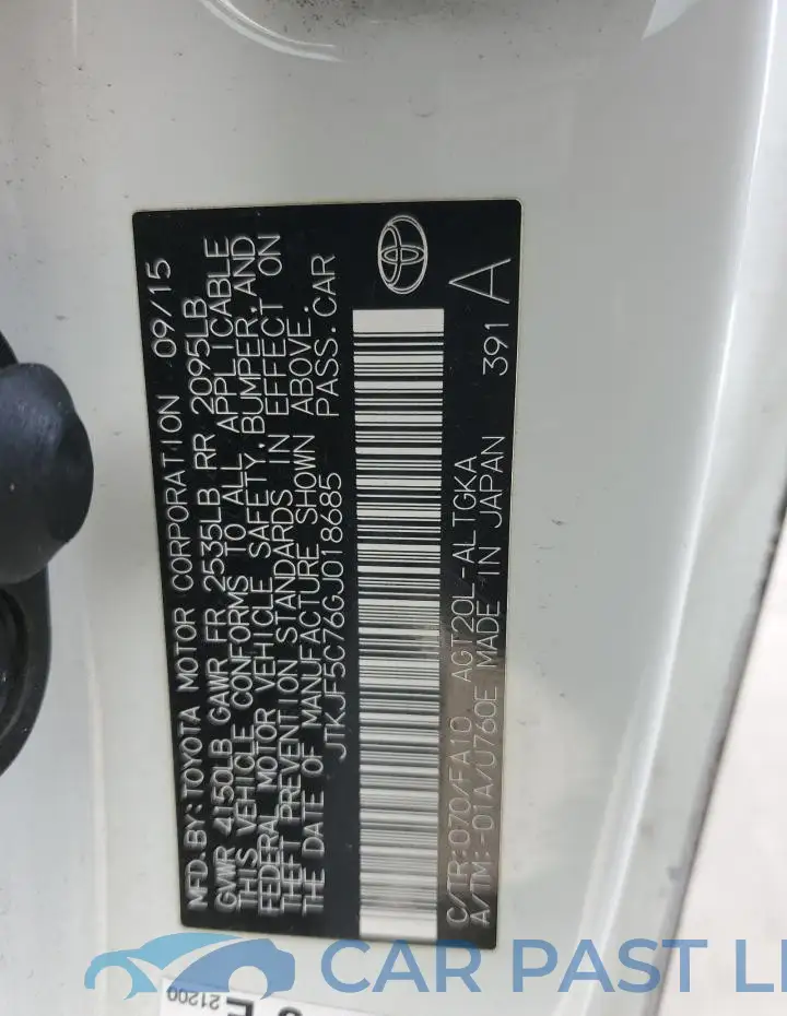JTKJF5C76GJ018685# 12