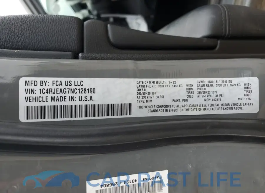 1C4RJEAG7NC128190# 13