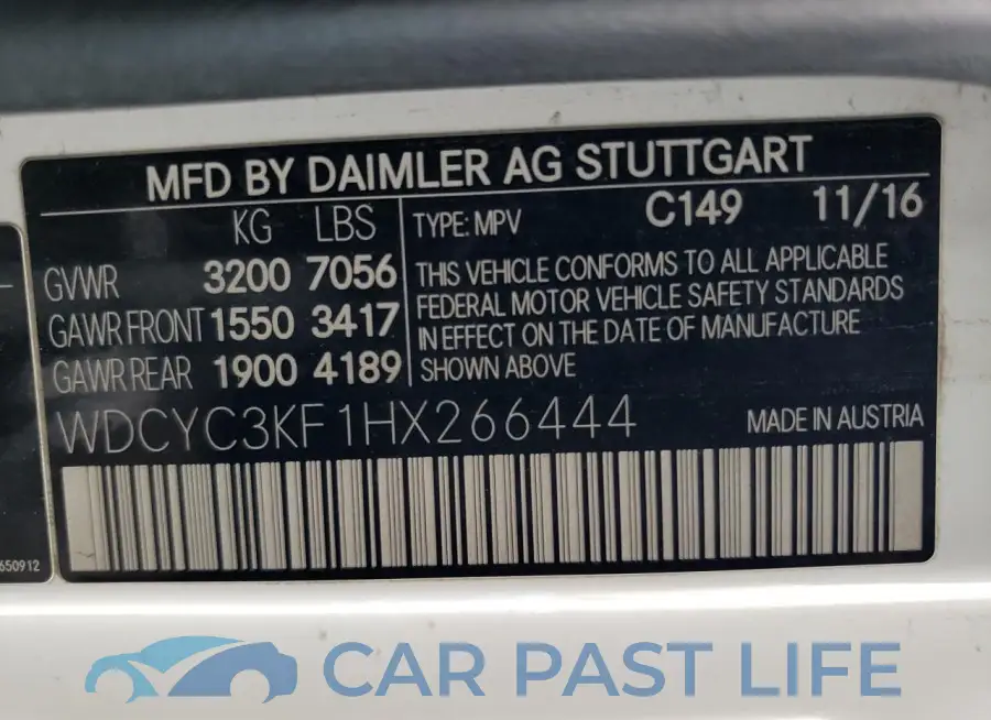 WDCYC3KF1HX266444# 12