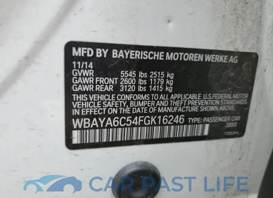 WBAYA6C54FGK16246# 12