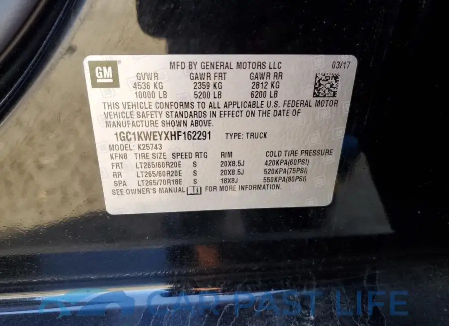 1GC1KWEYXHF162291# 12