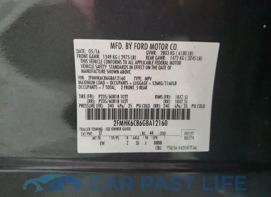 2FMHK6C86GBA12160# 13