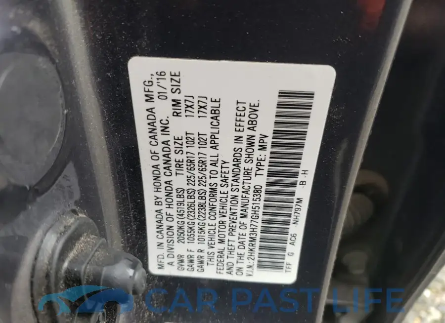 2HKRM3H77GH515380# 12