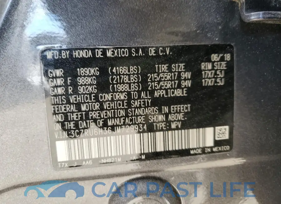 3CZRU6H35KG728533# 12