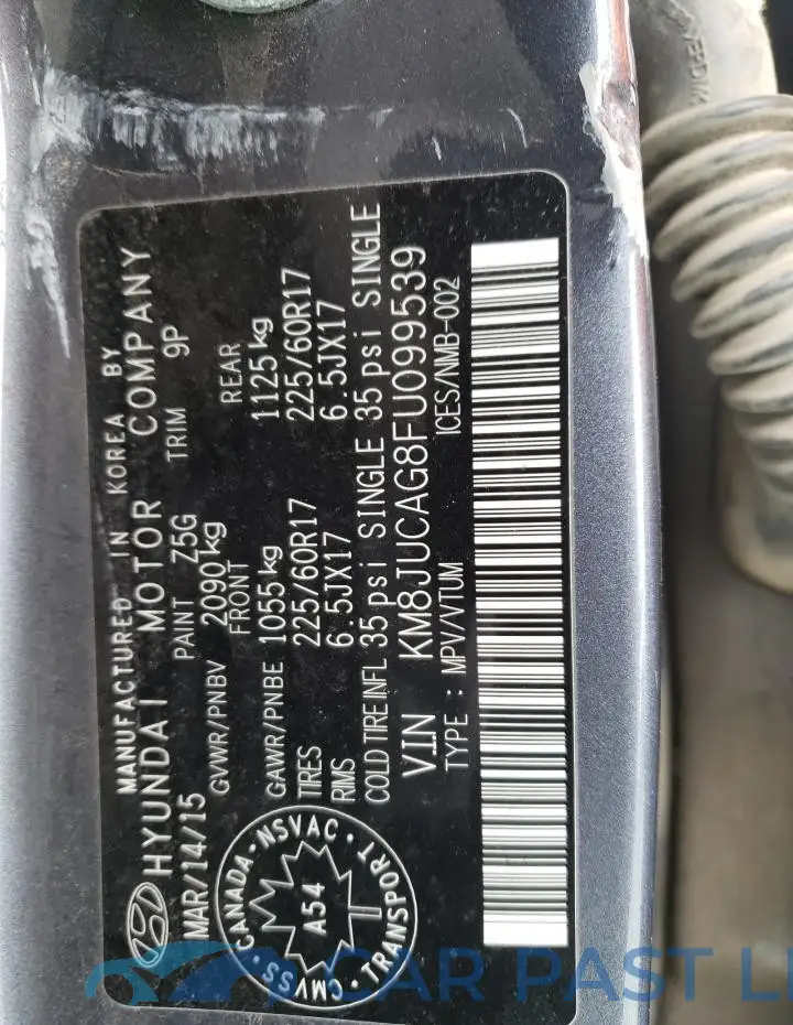 KM8JUCAG8FU099539# 13