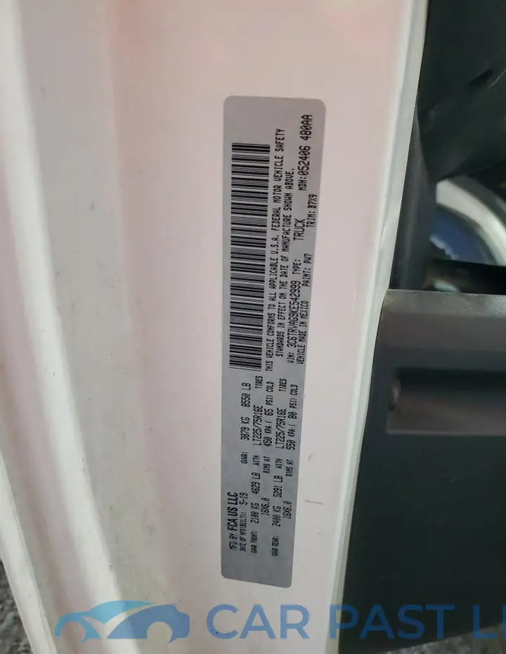 3C6TRVAG9KE542999# 13