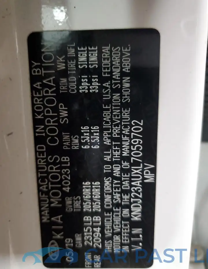KNDJ23AUXL7059702# 12