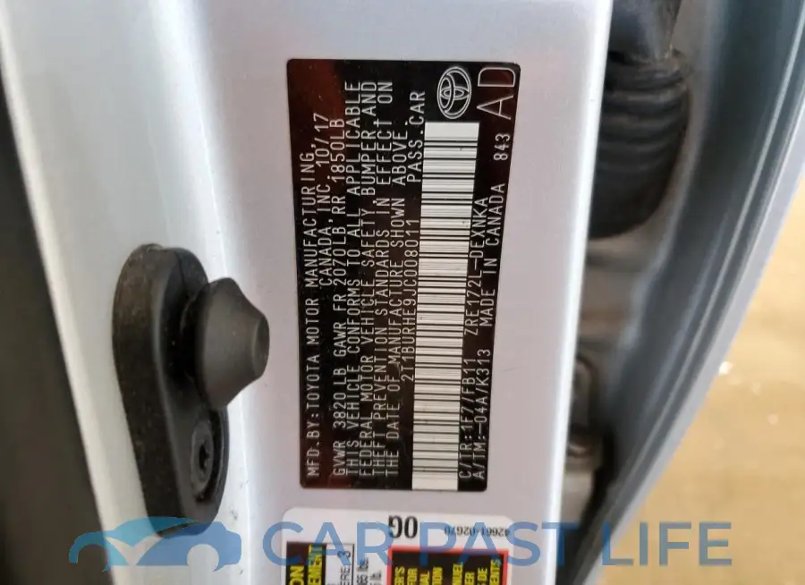 2T1BURHE9JC008011# 13