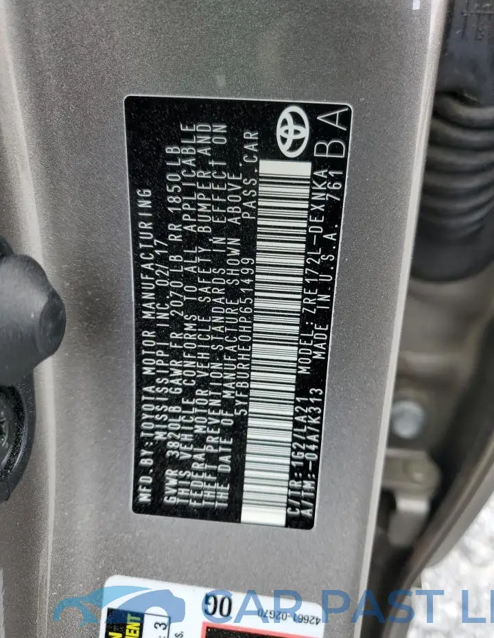 5YFBURHE0HP651499# 12