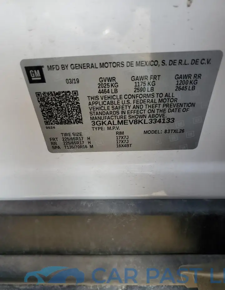 3GKALMEV8KL334133# 12