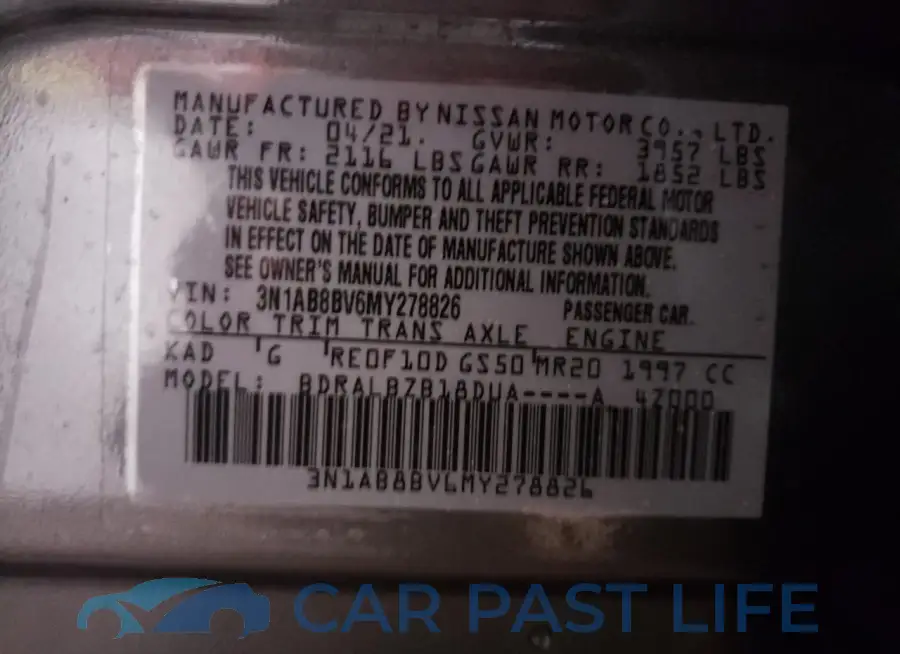 3N1AB8BV6MY278826# 12