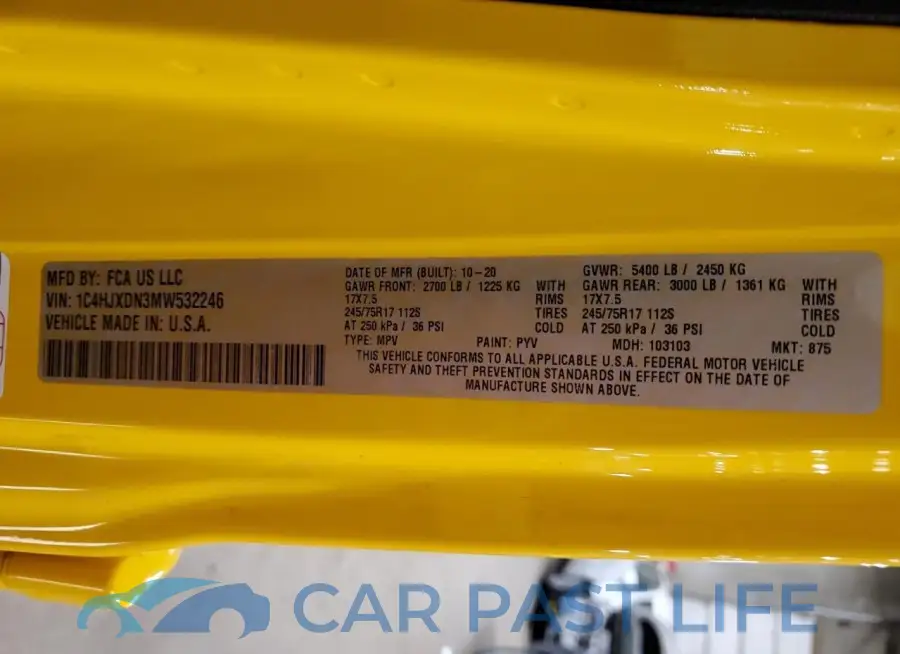 1C4HJXDN3MW532246# 12