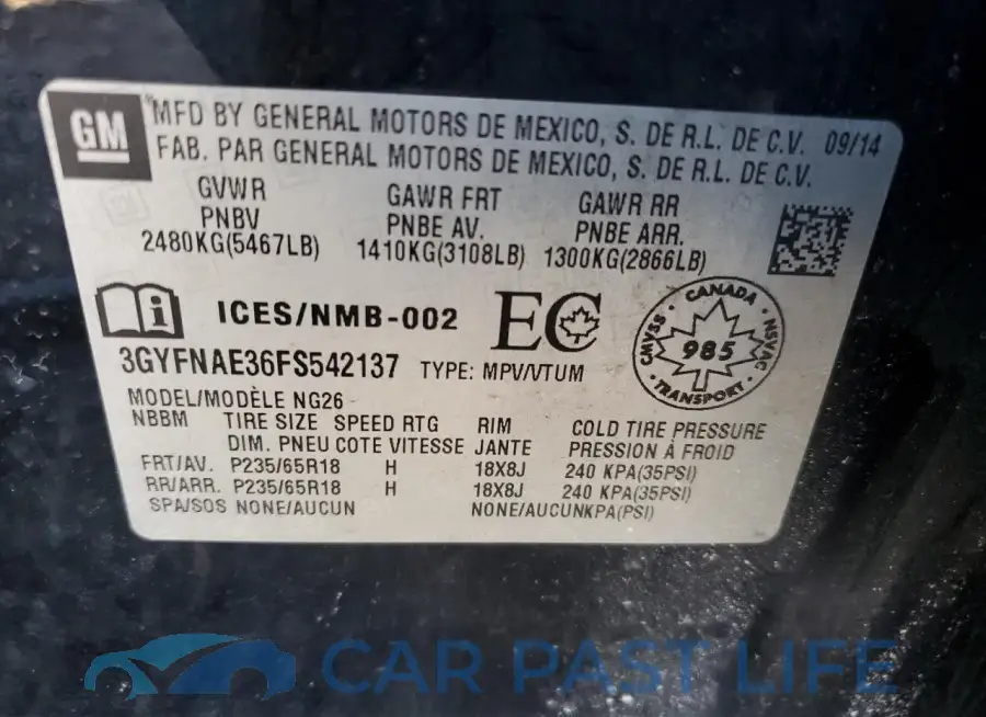 3GYFNAE36FS542137# 14