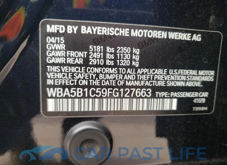 WBA5B1C59FG127663# 13