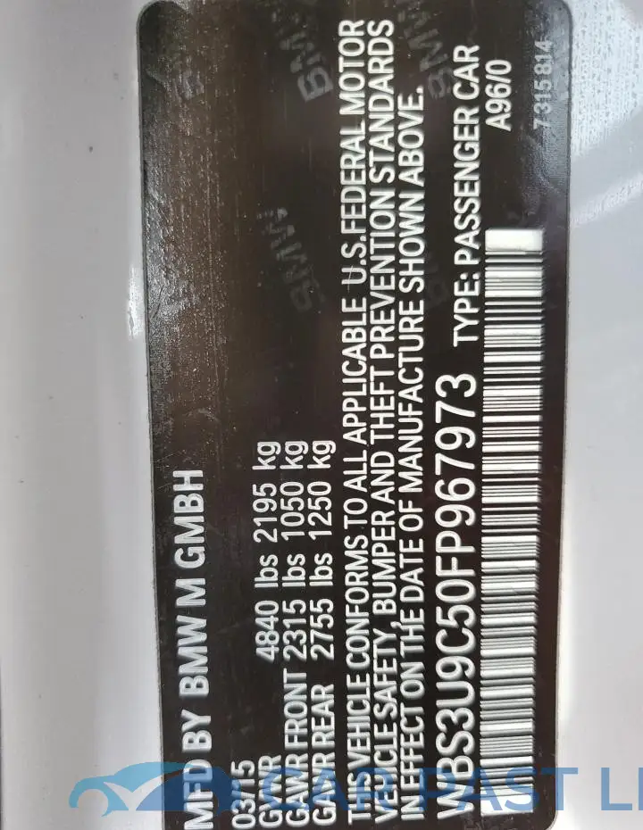 WBS3U9C50FP967973# 12