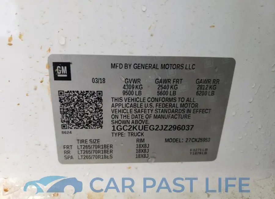 1GC2KUEG2JZ296037# 12