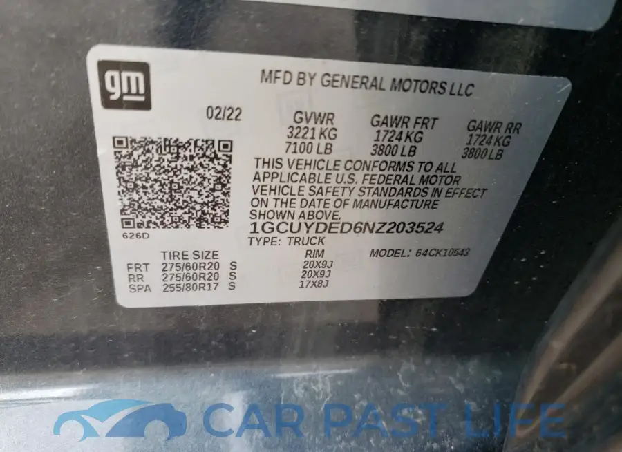 1GCUYDED6NZ203524# 12