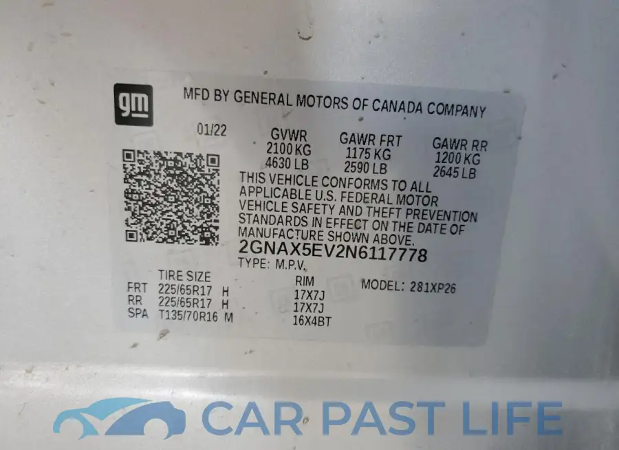 2GNAX5EV2N6117778# 13