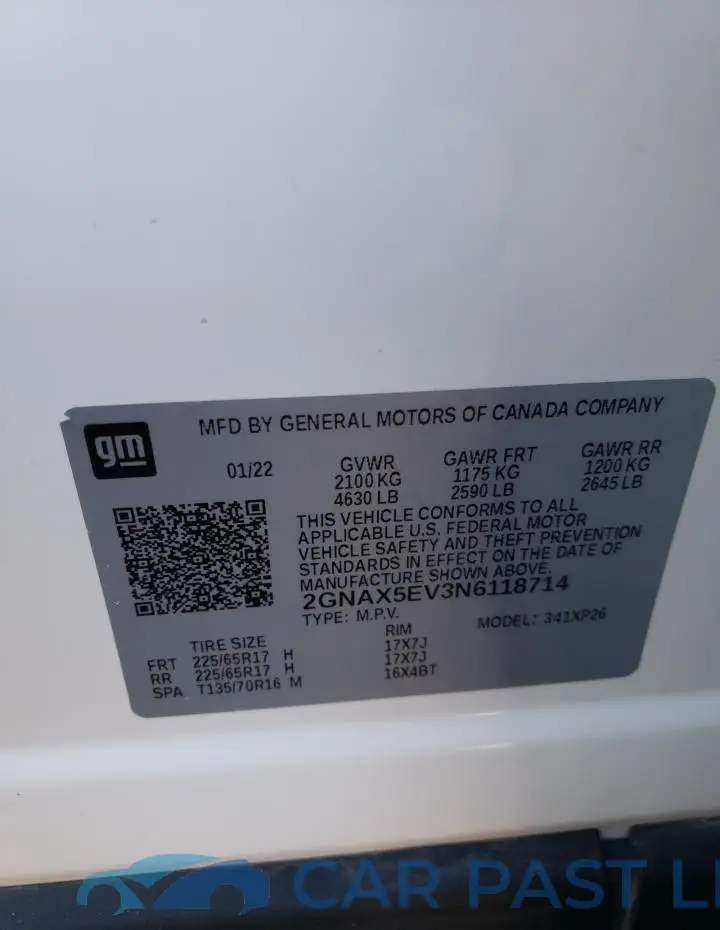 2GNAX5EV3N6118714# 13