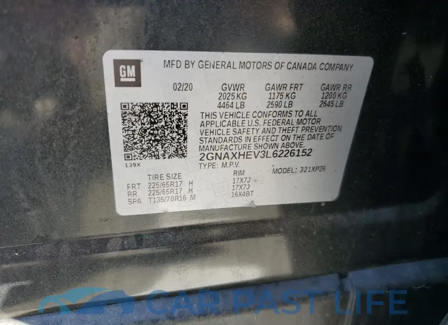2GNAXHEV3L6226152# 12