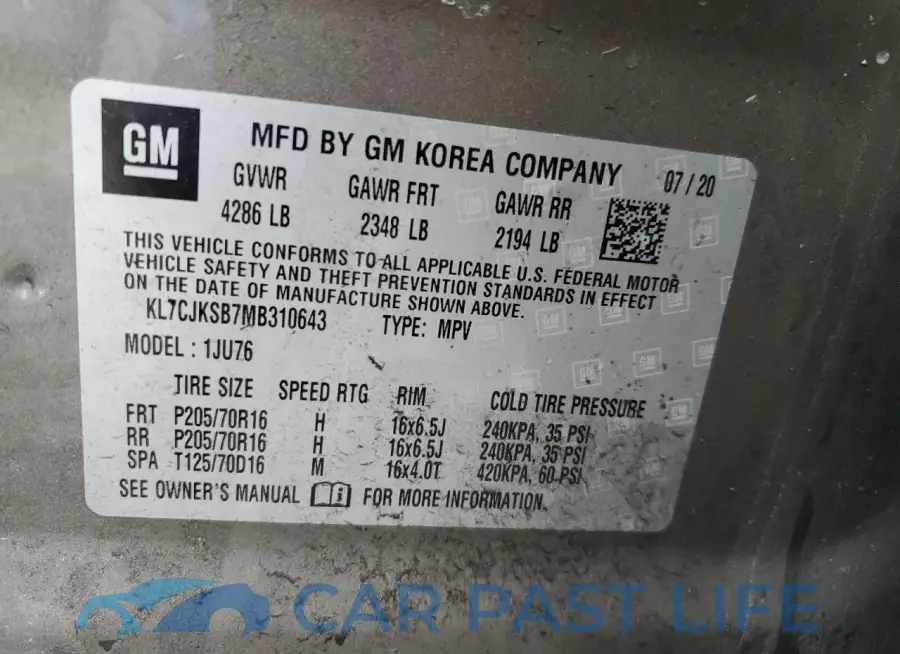 KL7CJKSB7MB310643# 12