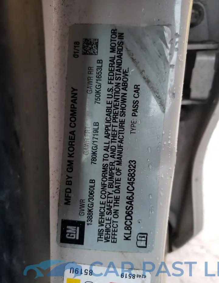 KL8CD6SA6JC458323# 12