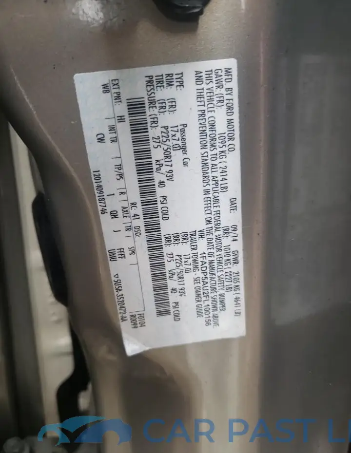 1FADP5AU2FL100156# 12