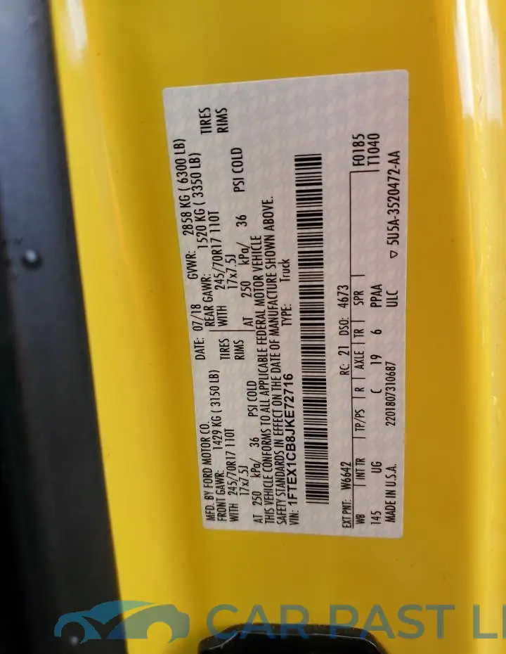 1FTEX1CB8JKE72716# 12