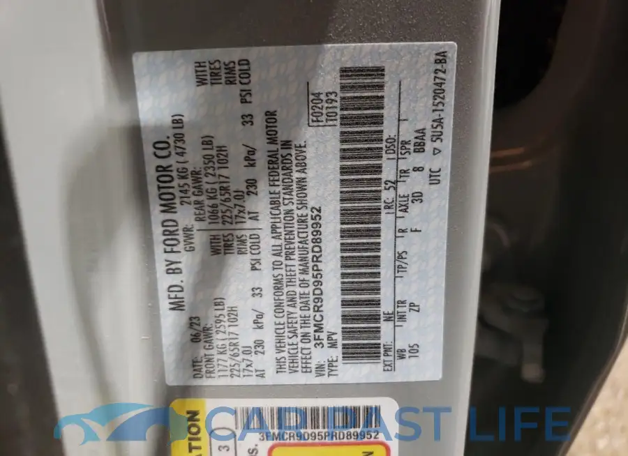 3FMCR9D95PRD89952# 14