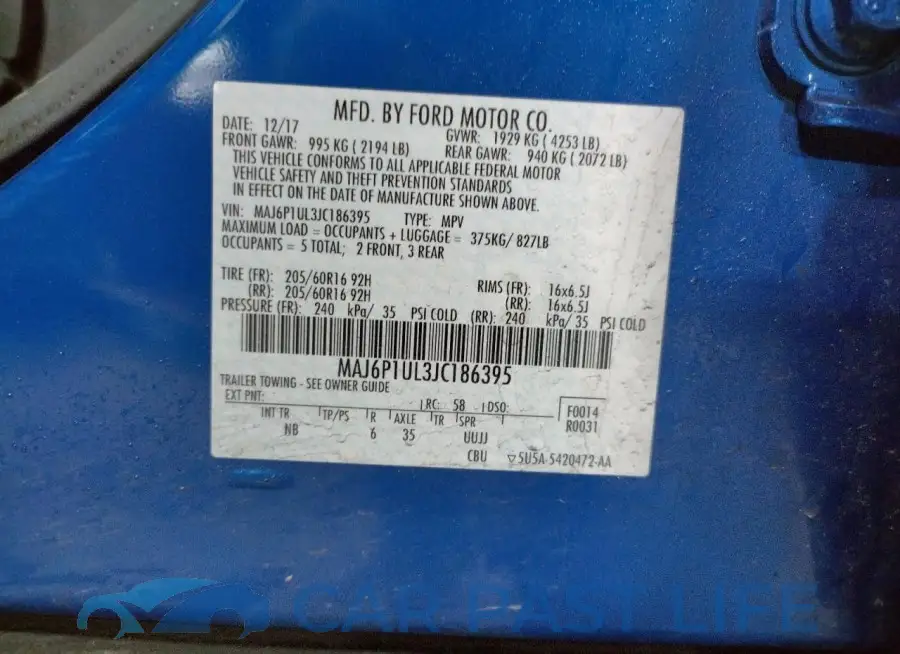 MAJ6P1UL3JC186395# 13
