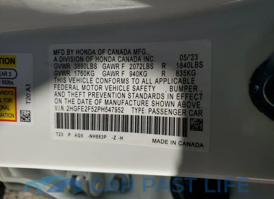 2HGFE2F52PH547952# 12