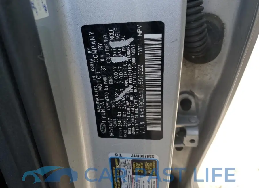KM8J3CA44JU651622# 12