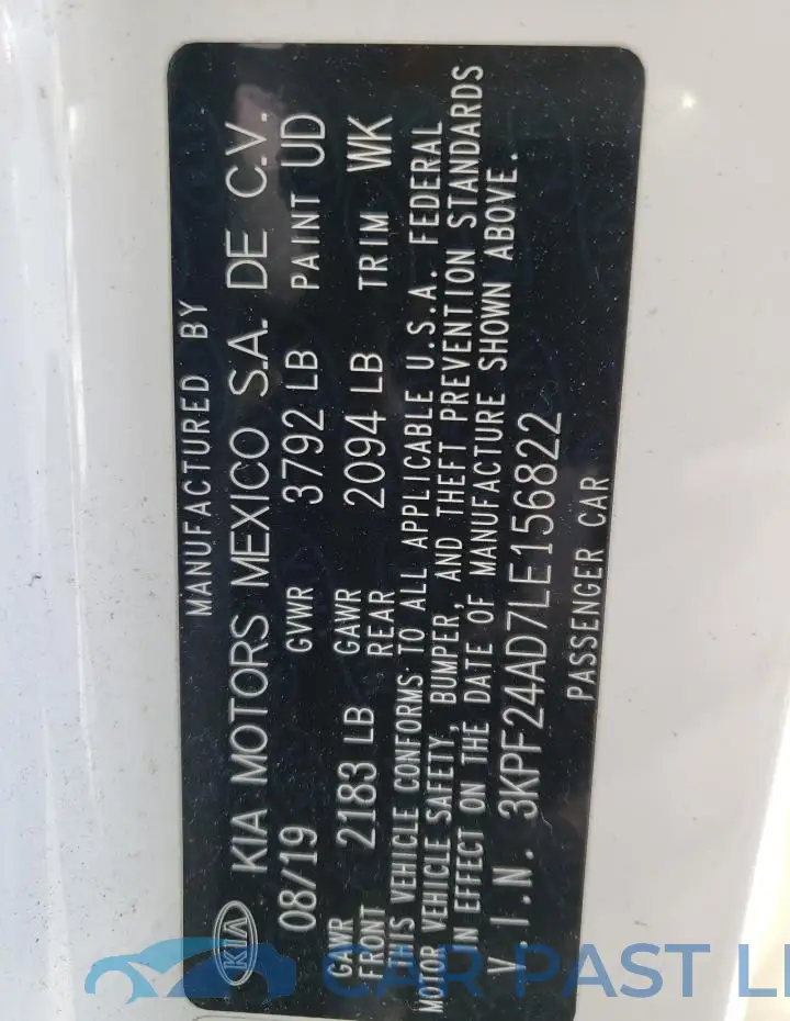 3KPF24AD7LE156822# 12