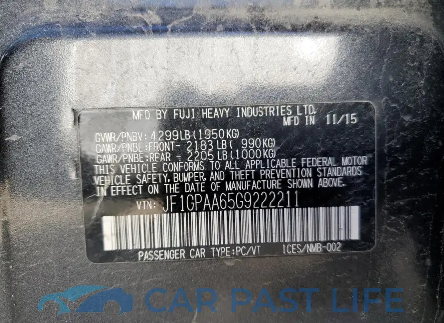 JF1GPAA65G9222211# 12