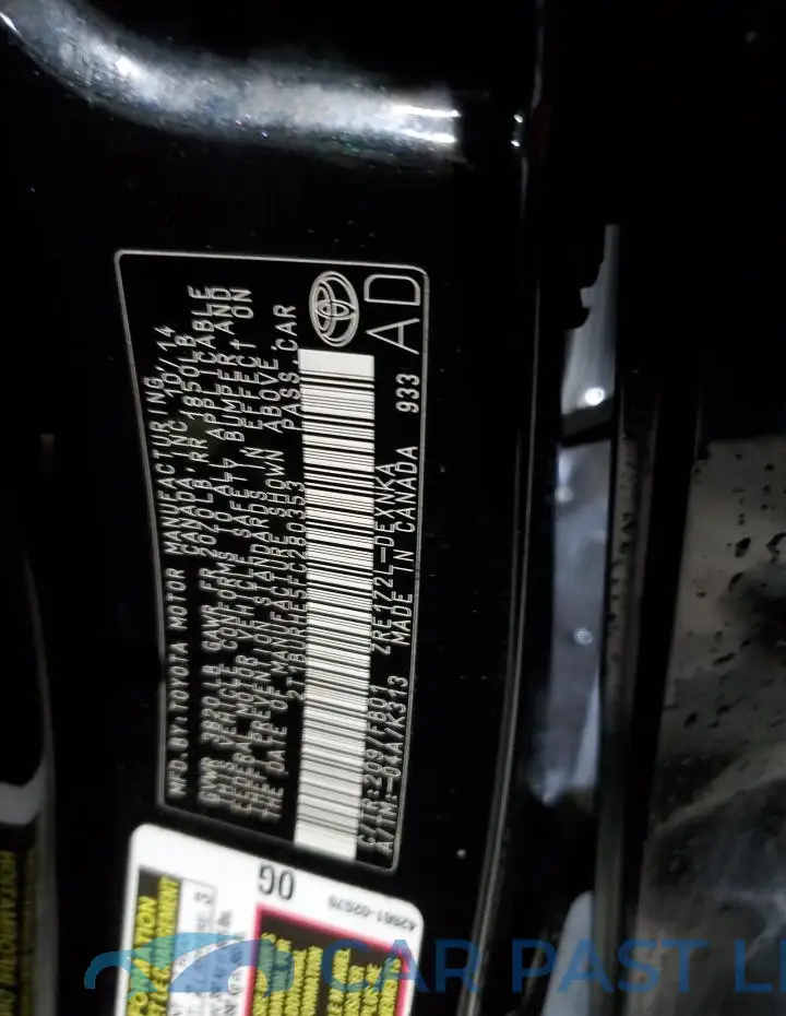 2T1BURHE5FC280353# 12