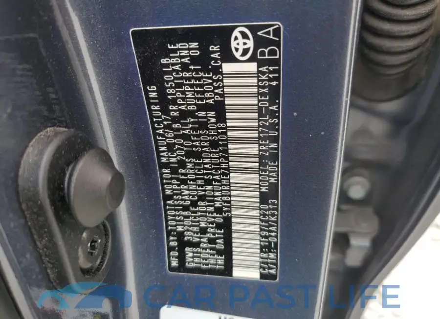 5YFBURHE7HP711018# 12
