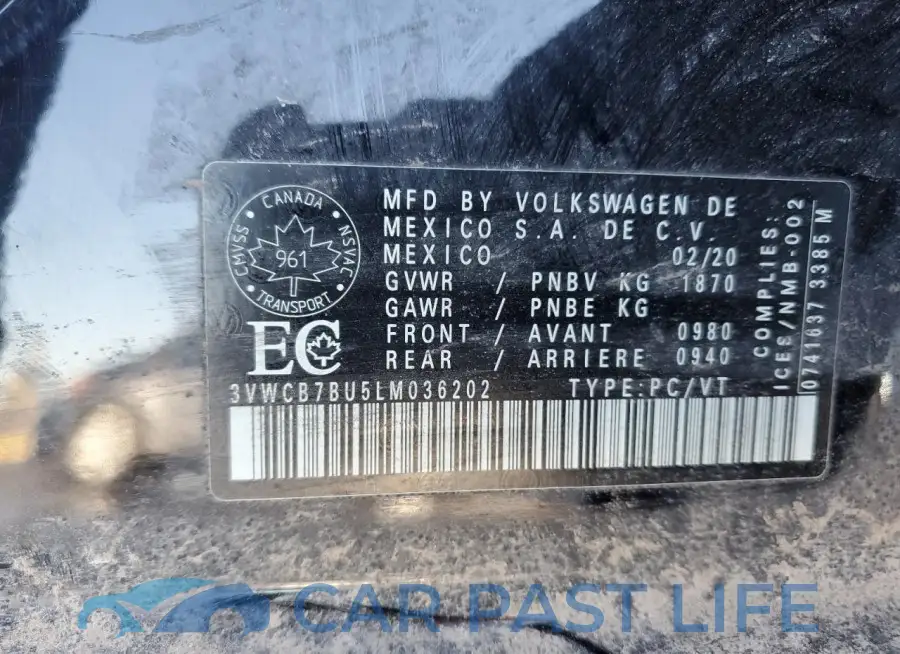3VWCB7BU5LM036202# 12