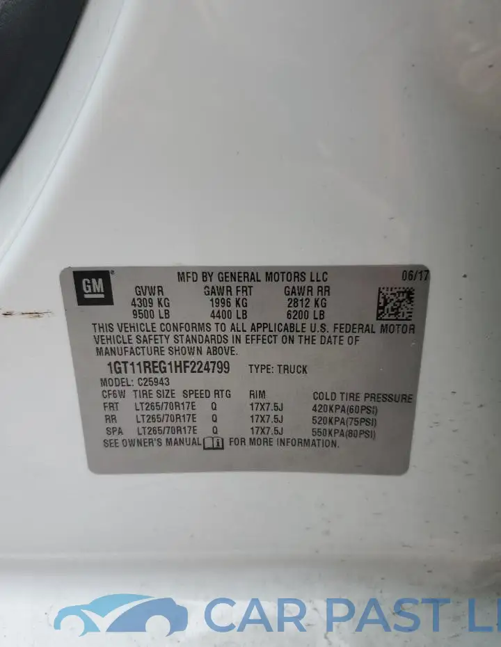 1GT11REG1HF224799# 12