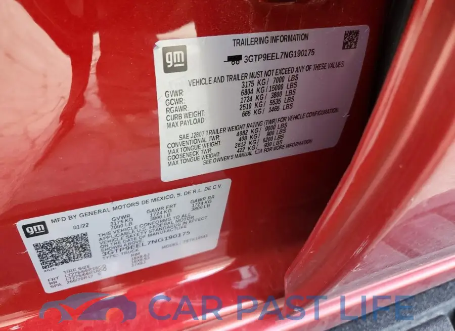 3GTP9EEL7NG190175# 12