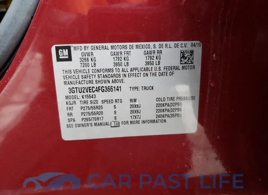 3GTU2VEC4FG366141# 12