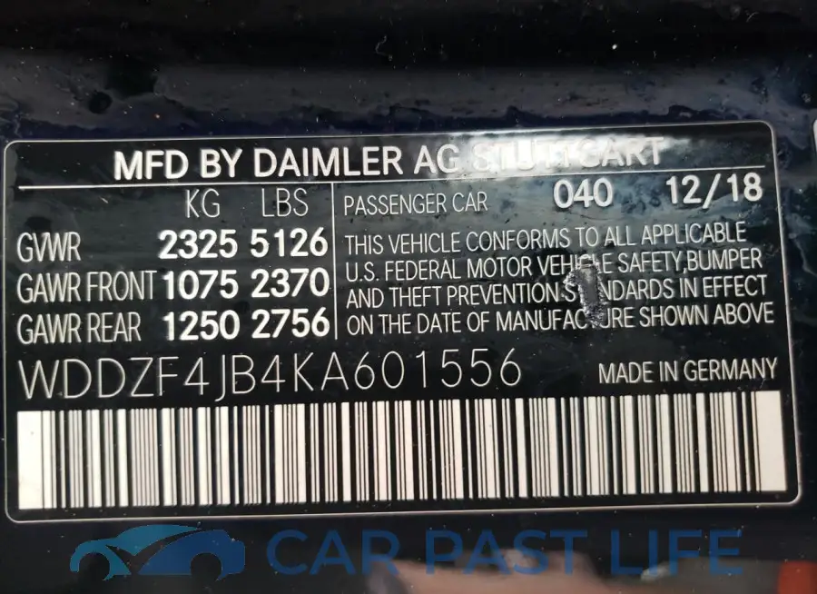 WDDZF4JB4KA601556# 12