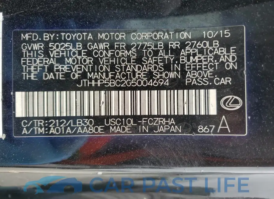 JTHHP5BC2G5004694# 13