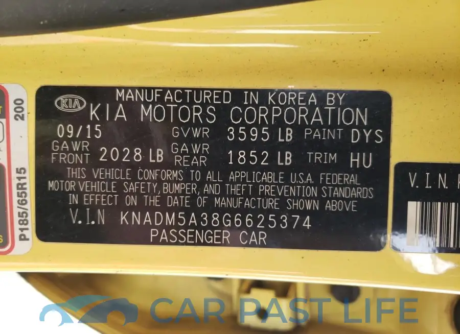 KNADM5A38G6625374# 12
