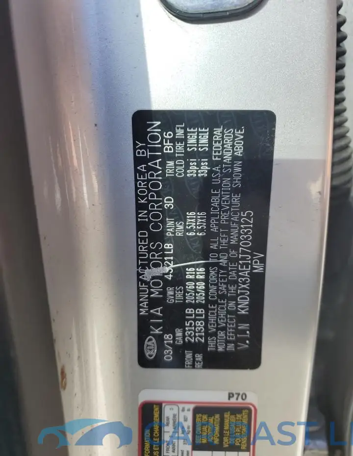KNDJX3AE1J7033125# 12